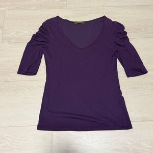 Velvet Anthropologie Rich Purple V-Neck Blouse